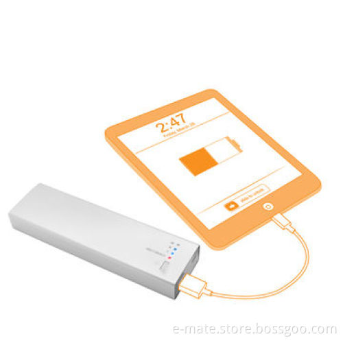 High capacity backup battery for tablets and smartphones with LED lamp for bright power
